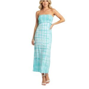 Billabong Blue Tie Dye Maxi Skirt Strapless Dress Convertible Boho Large